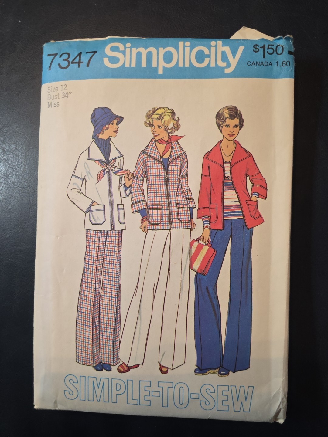 Simplicity Pattern 7347 Vintage Women’s Size12 1976 Cut