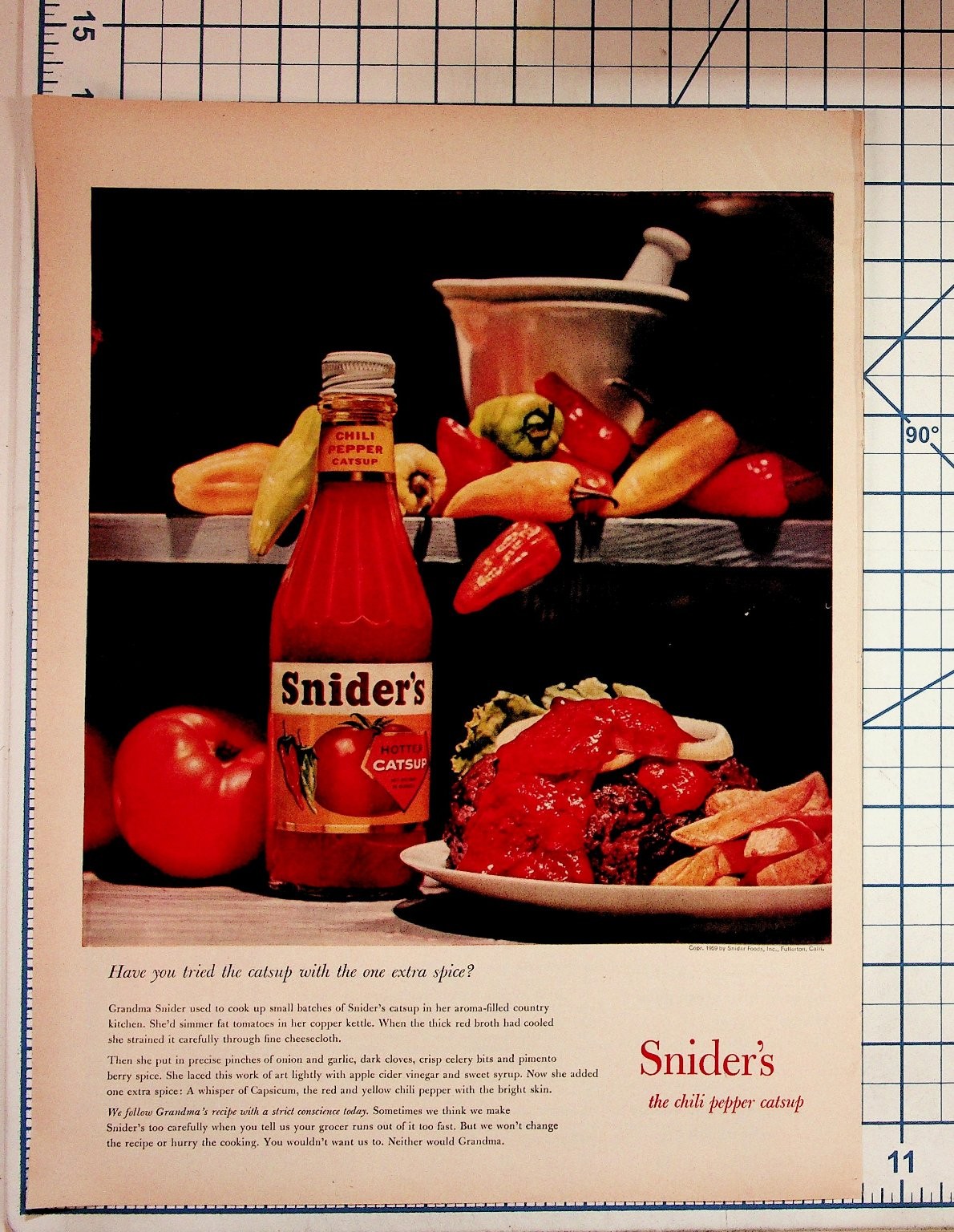 1929 Snider\'s Chili Pepper Catsup Vintage Magazine Print Ad Fullerton CA Food