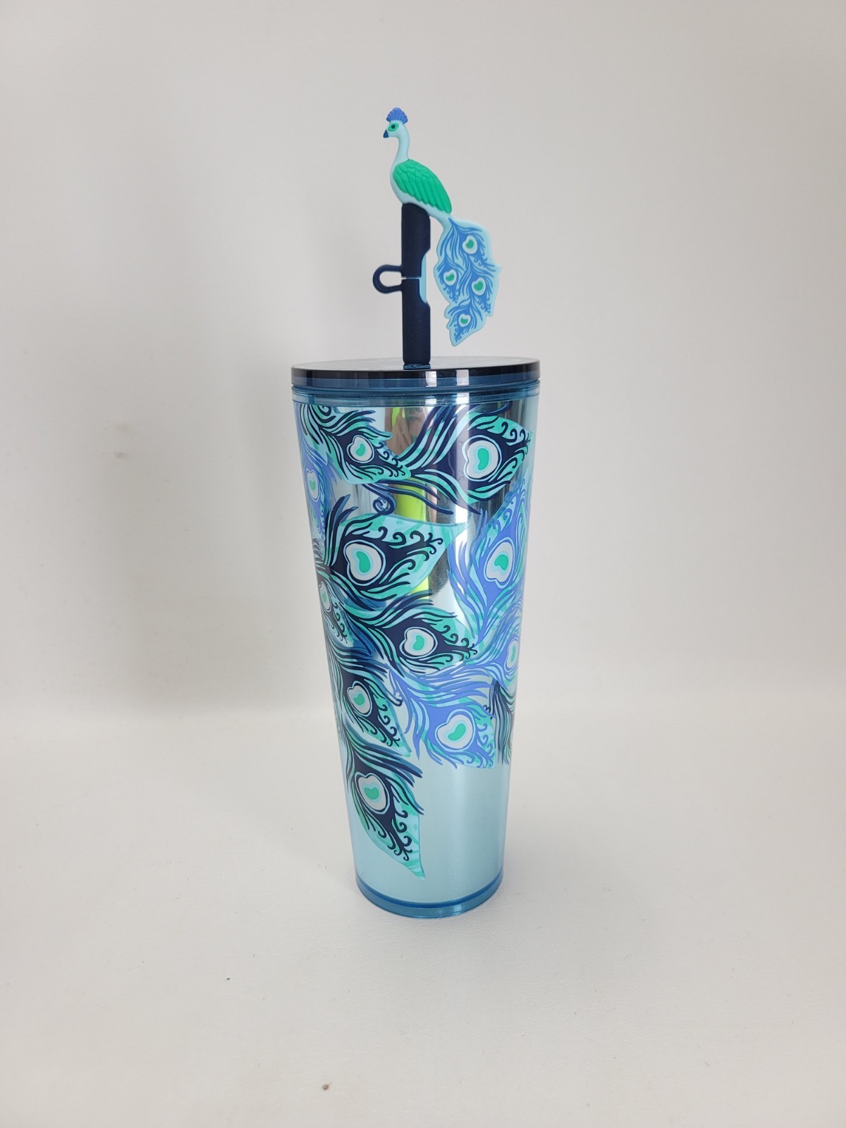 Starbucks Holiday Edition Peacock 24oz Cold Cup Tumbler w Straw & Topper 2024