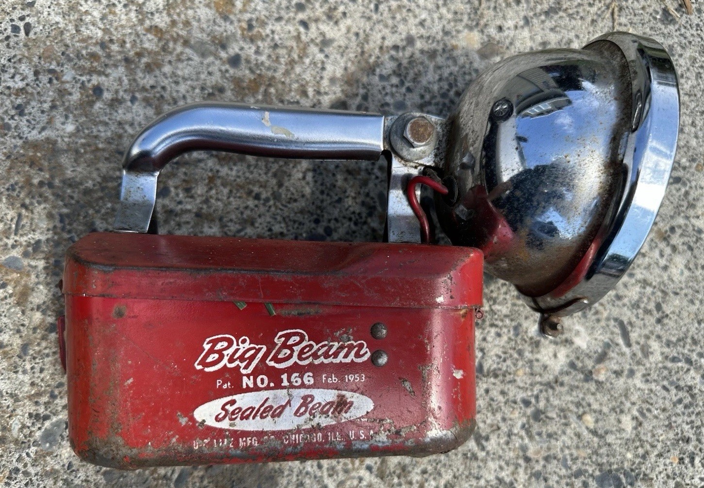 Vintage Feb. 1953 Big Beam No. 166 Flashlight Lantern Chicago IL USA Untested