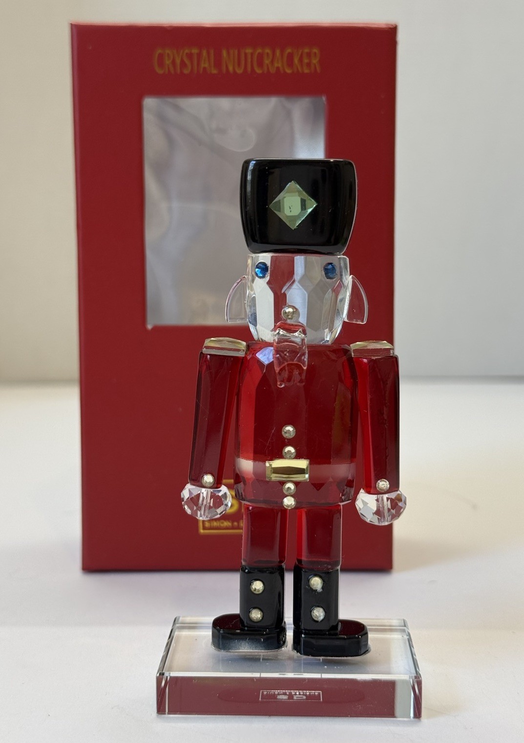 Vintage SD Simon Designs Crystal Nutcracker Christmas Paperweight Figurine Box