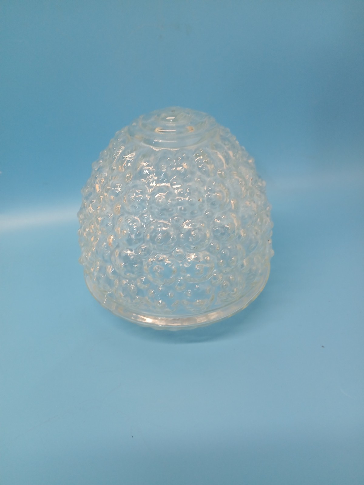 Vintage Hobnail Light Shade globe Raised Textured Clear Glass  3\
