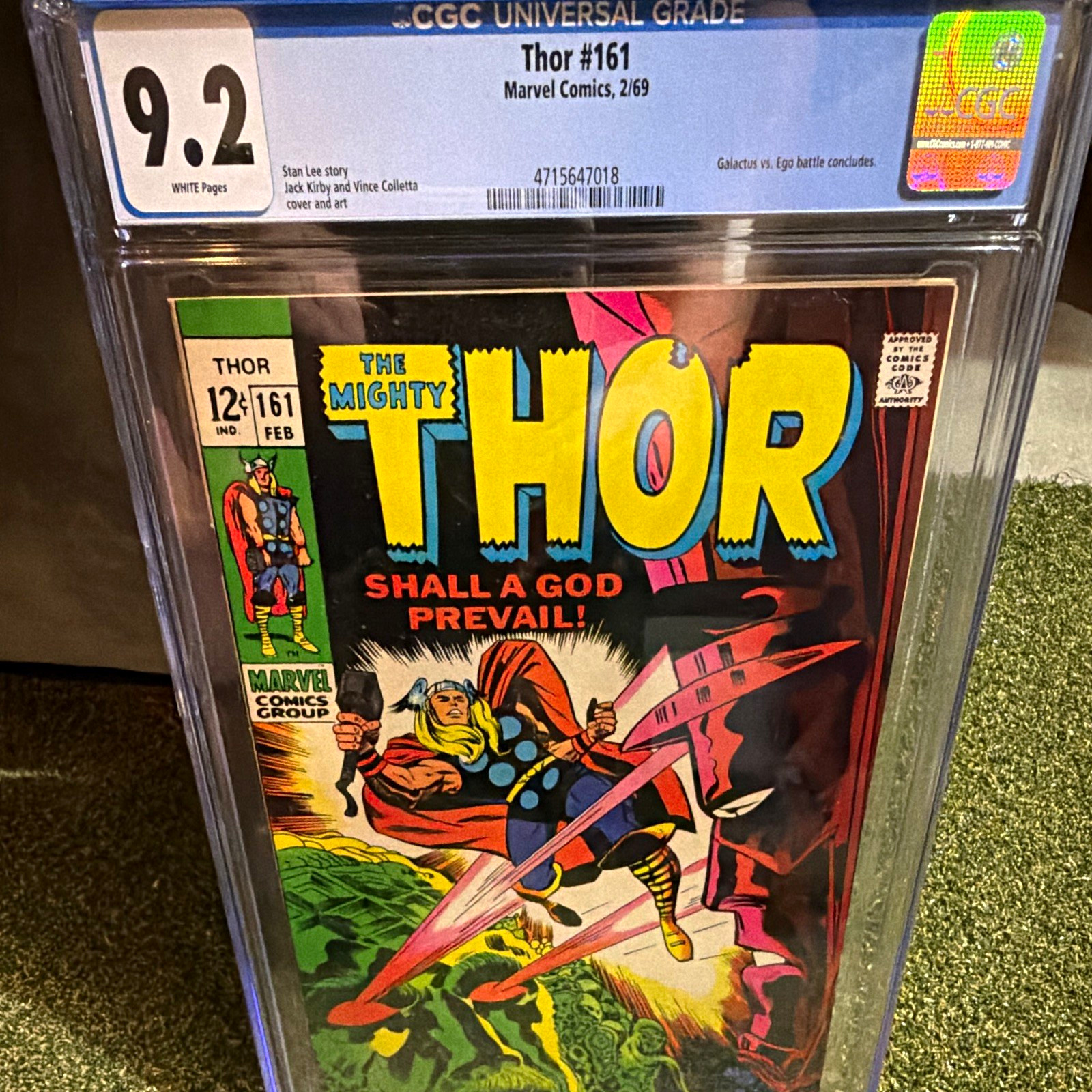 Thor #161 CGC 9.2 WHITE Pages Galactus vs Ego Finale Kirby Marvel 1969 