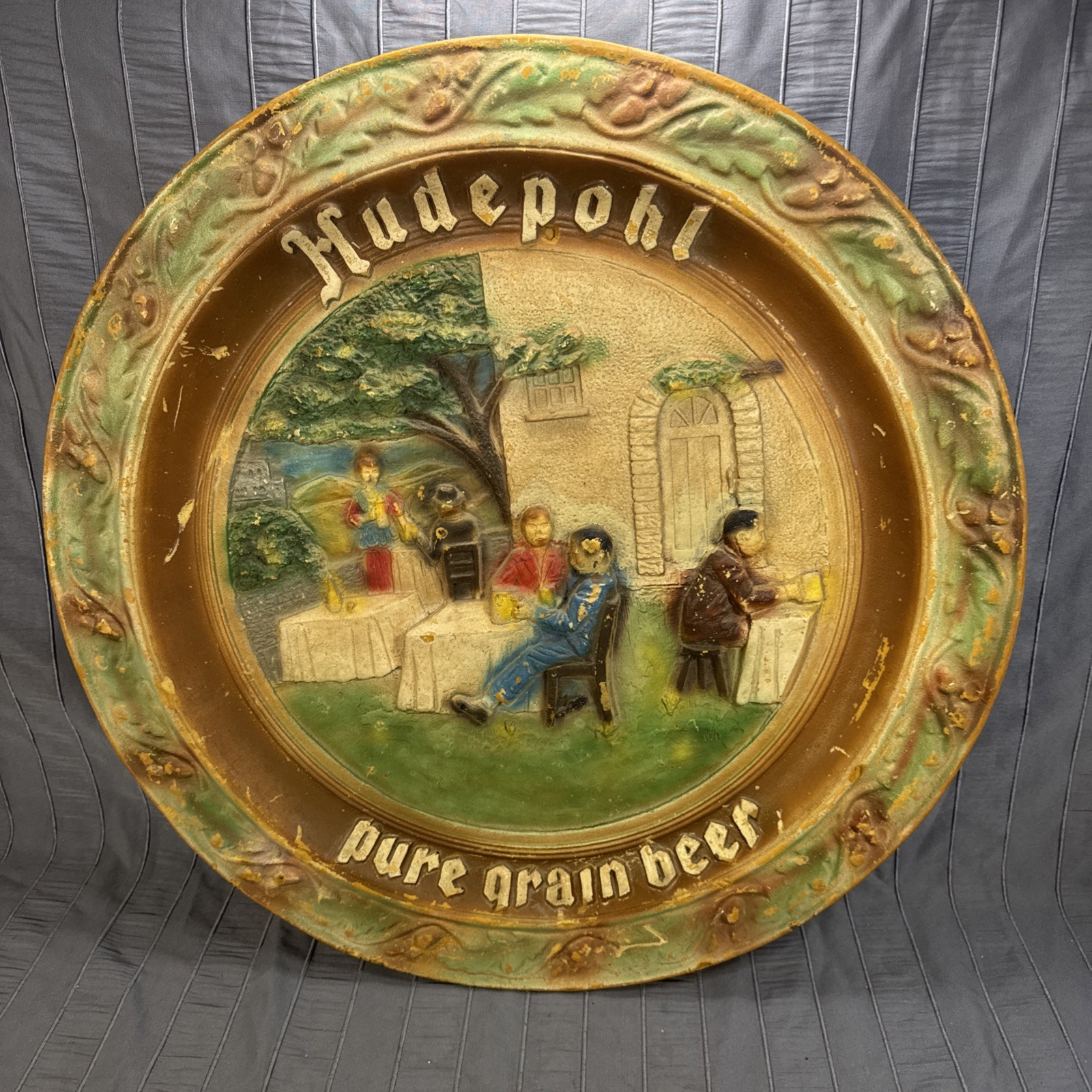 Hudepohl Pure Grain Beer  Vintage Wall Hanger Sign 22\