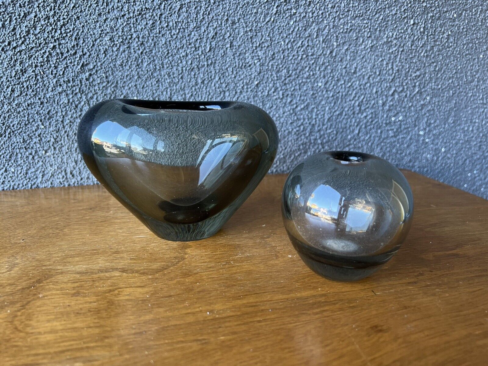 2 Danish Vase Per Lutken Holmegaard Wirkkala Era Glass Mcm Mid Century