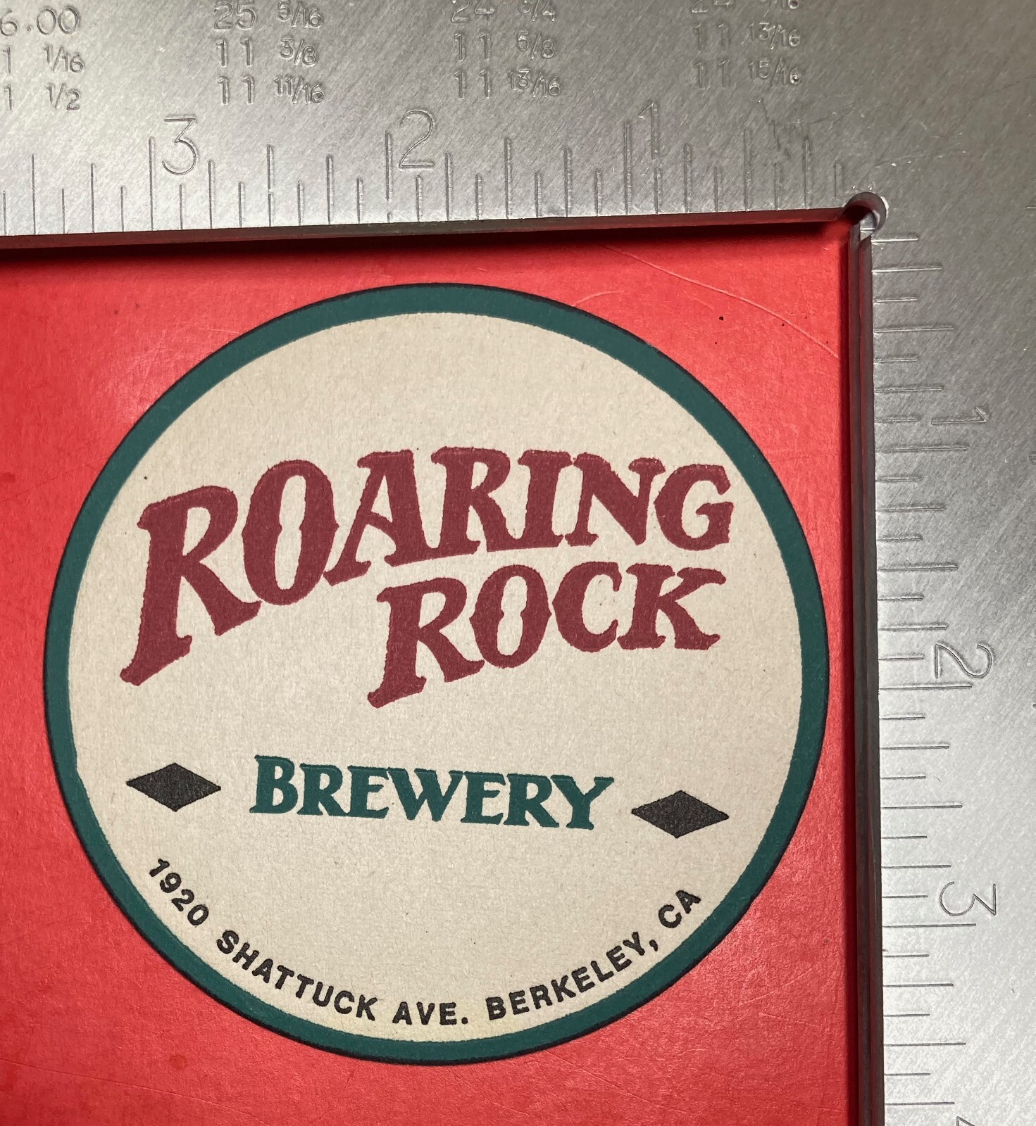 ROARING ROCK BERKELEY CALIFORNIA 3.5 INCH ROUND BEER COASTER VINTAGE RARE ROARING ROCK BERKELEY CALIFORNIA 3.5 INCH ROUND BEER COASTER VINTAGE RARE