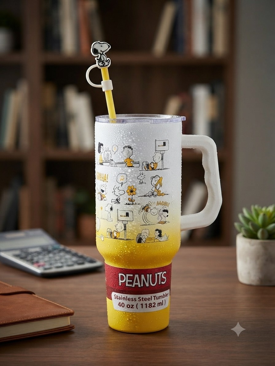 Official Peanuts Snoopy 40 oz Stainless Steel Tumbler – Brand New