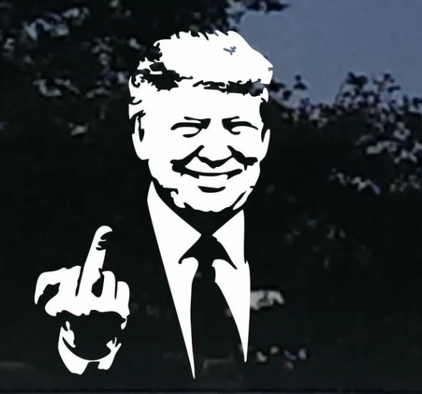 Trump MAGA Middle Finger Flipping Bird Funny Political Vinyl  Decal Sticker
