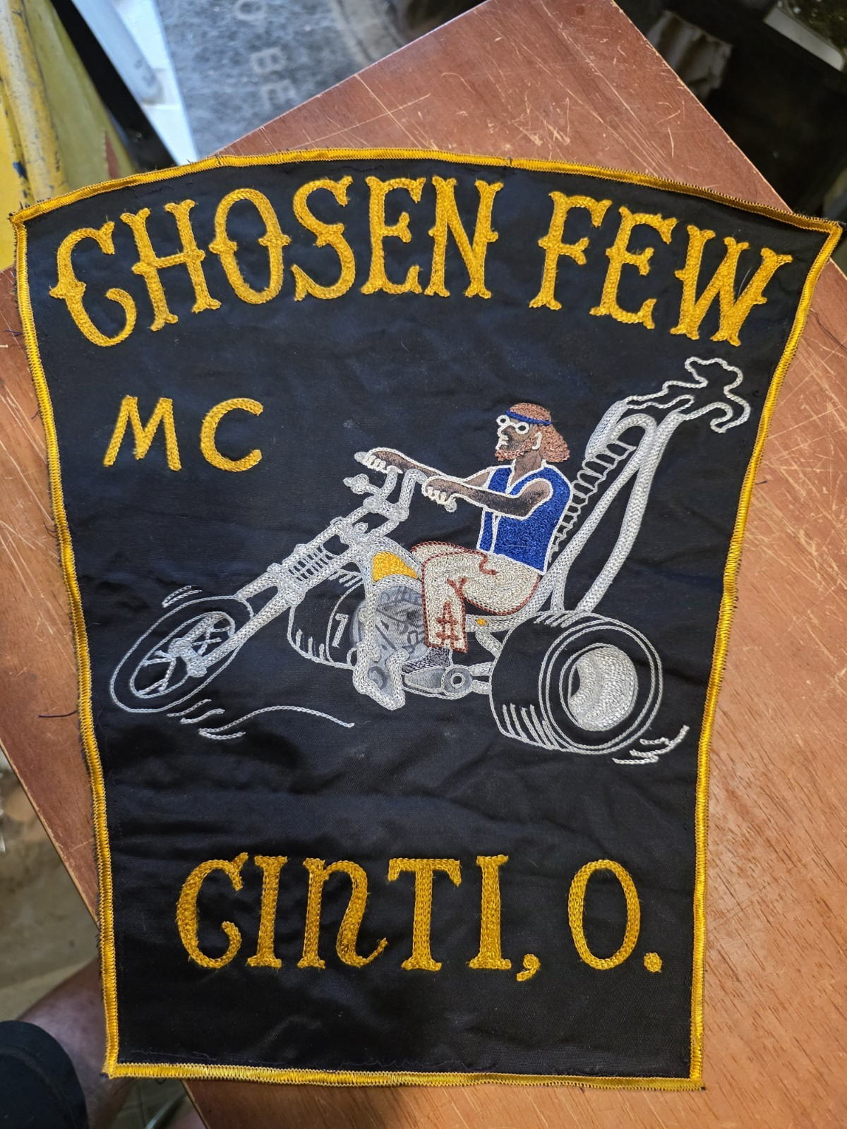 VINTAGE ORIGINAL MOTORCYCLE CLUB CHOSEN FEW LARGE BACK PATCH