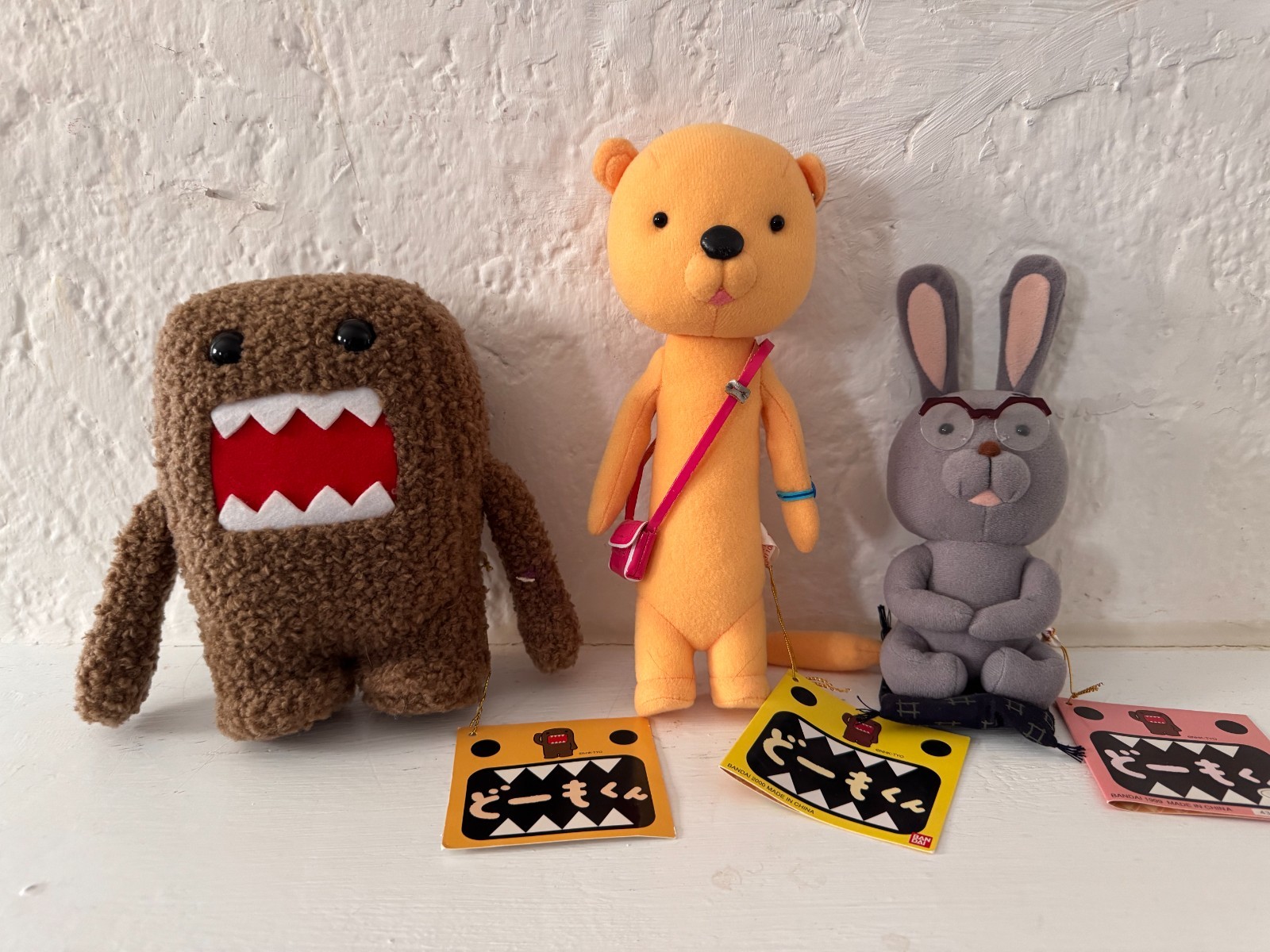 Vintage Domo Kun Plush Lot 1999 2000 Ta-Chan Usajii NHK Japan Tags