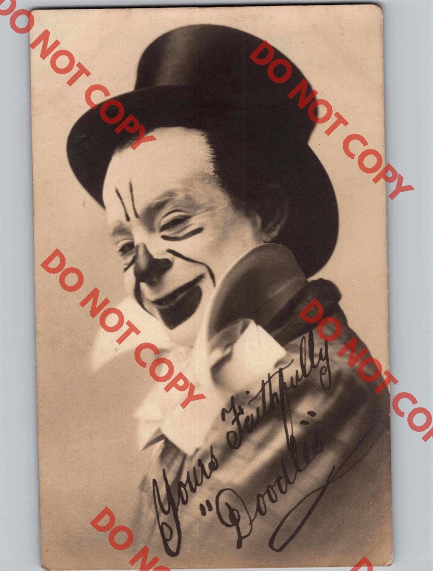 c1915 Doodles The Clown BLACKPOOL TOWER CIRCUS LANCASHIRE ENGLAND SIGNED RPPC