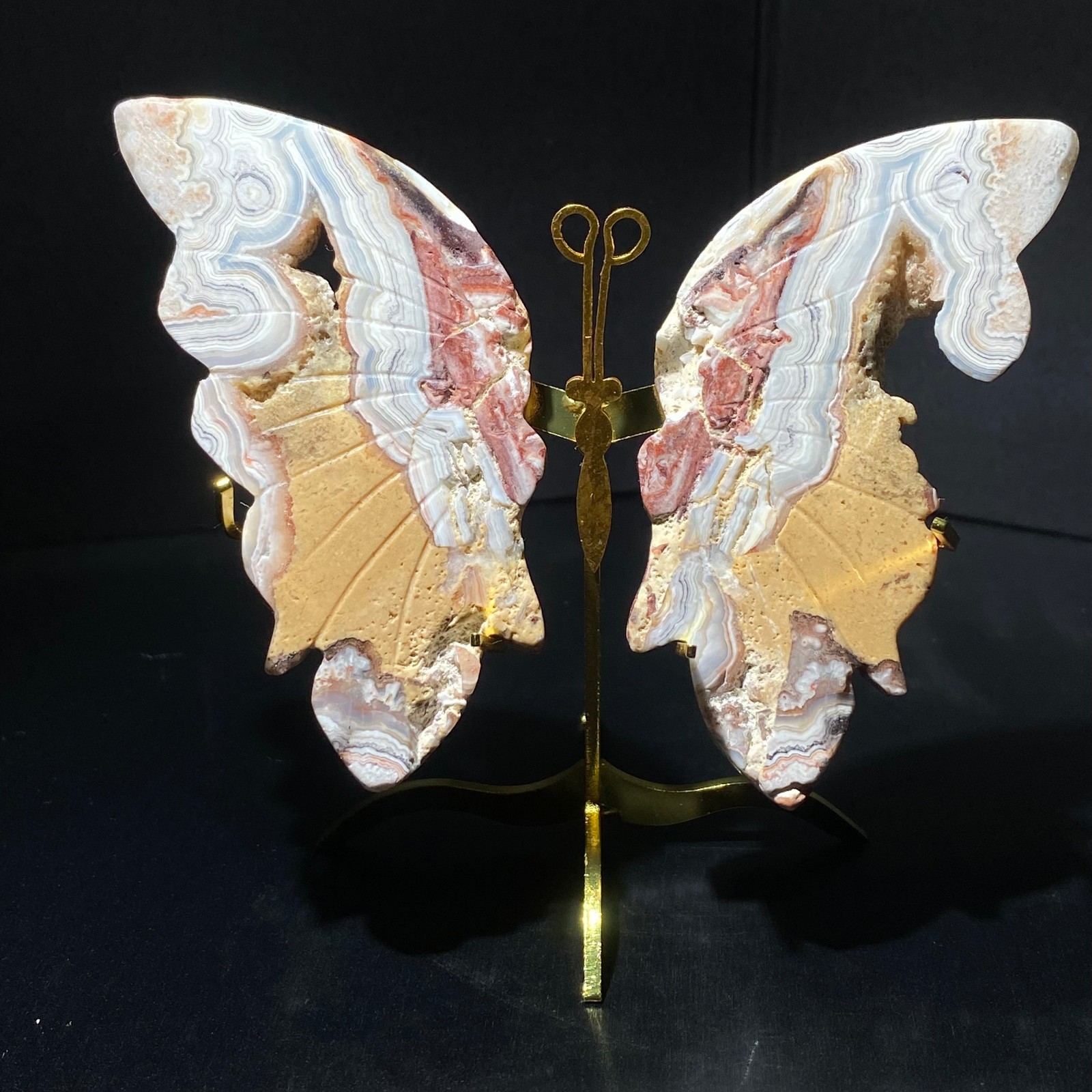109g Natural Mexican agate Butterfly Wing Crystal decor reiki healing gift 109g Natural Mexican agate Butterfly Wing Crystal decor reiki healing gift