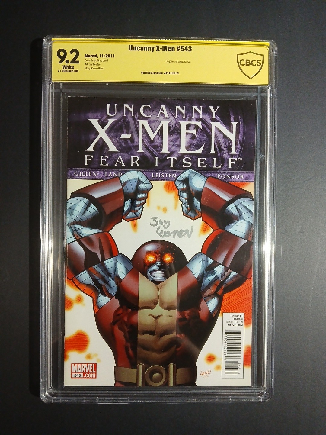 Uncanny X-Men #543 CBCS 9.2 Signed Jay Liesten