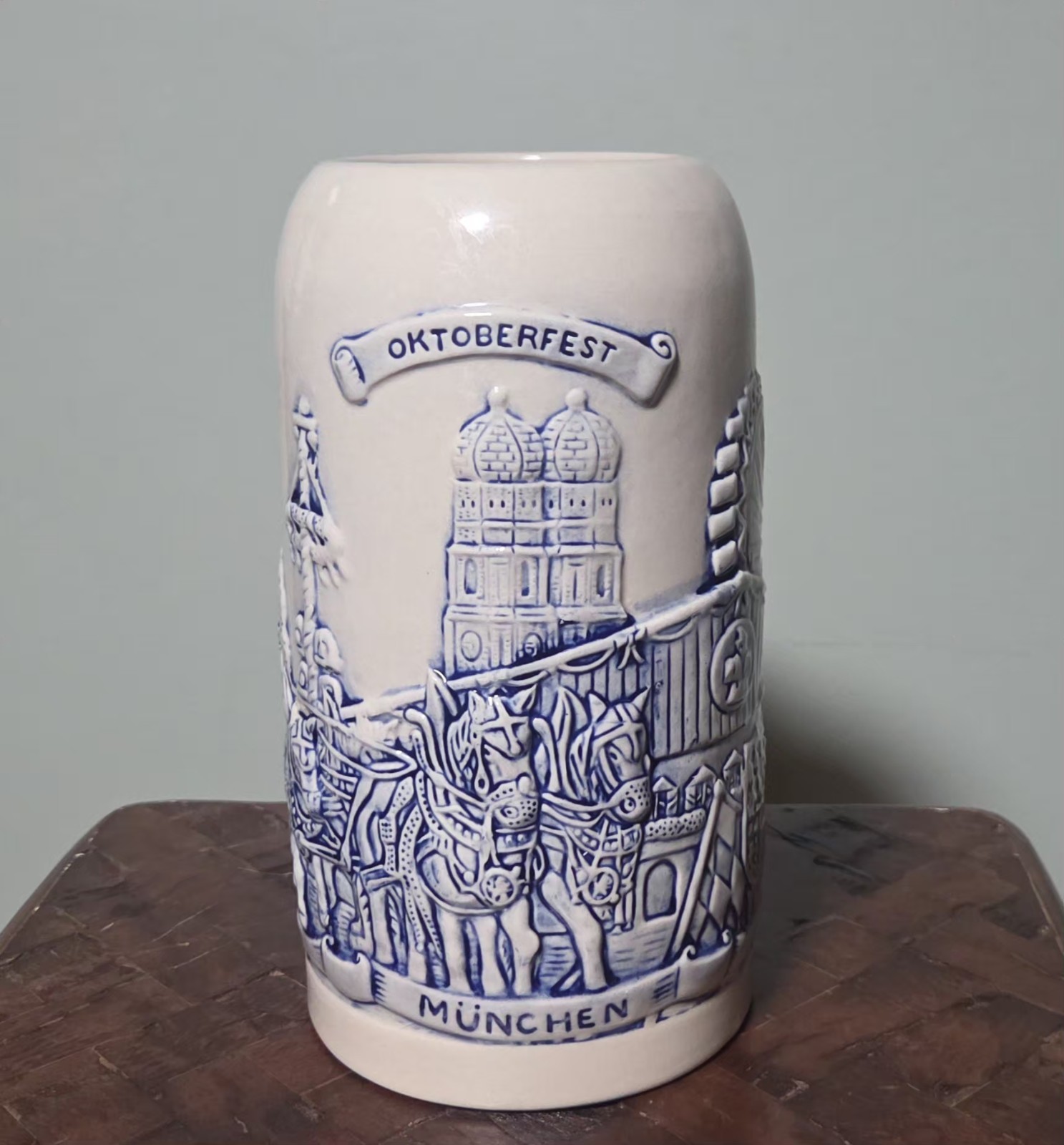 Vintage 1 Liter German Oktoberfest Alpine Village Beer Stein Mug Stoneware E-H-G Vintage 1 Liter German Oktoberfest Alpine Village Beer Stein Mug Stoneware E-H-G