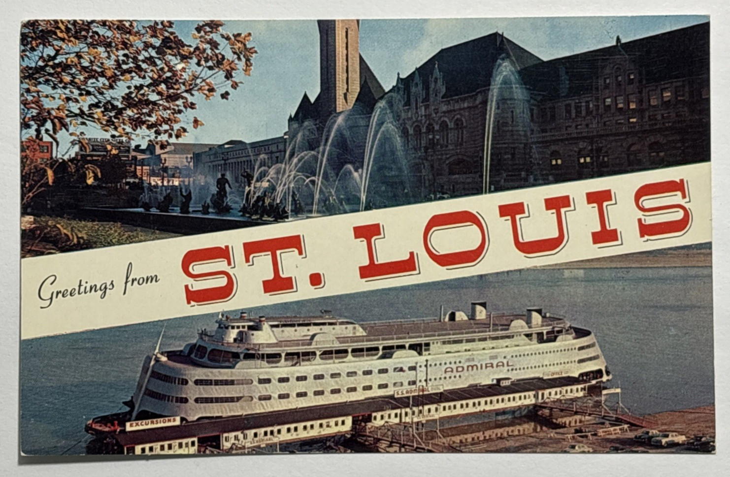 Greetings from St Louis Missouri Banner Postcard Multiview Unposted