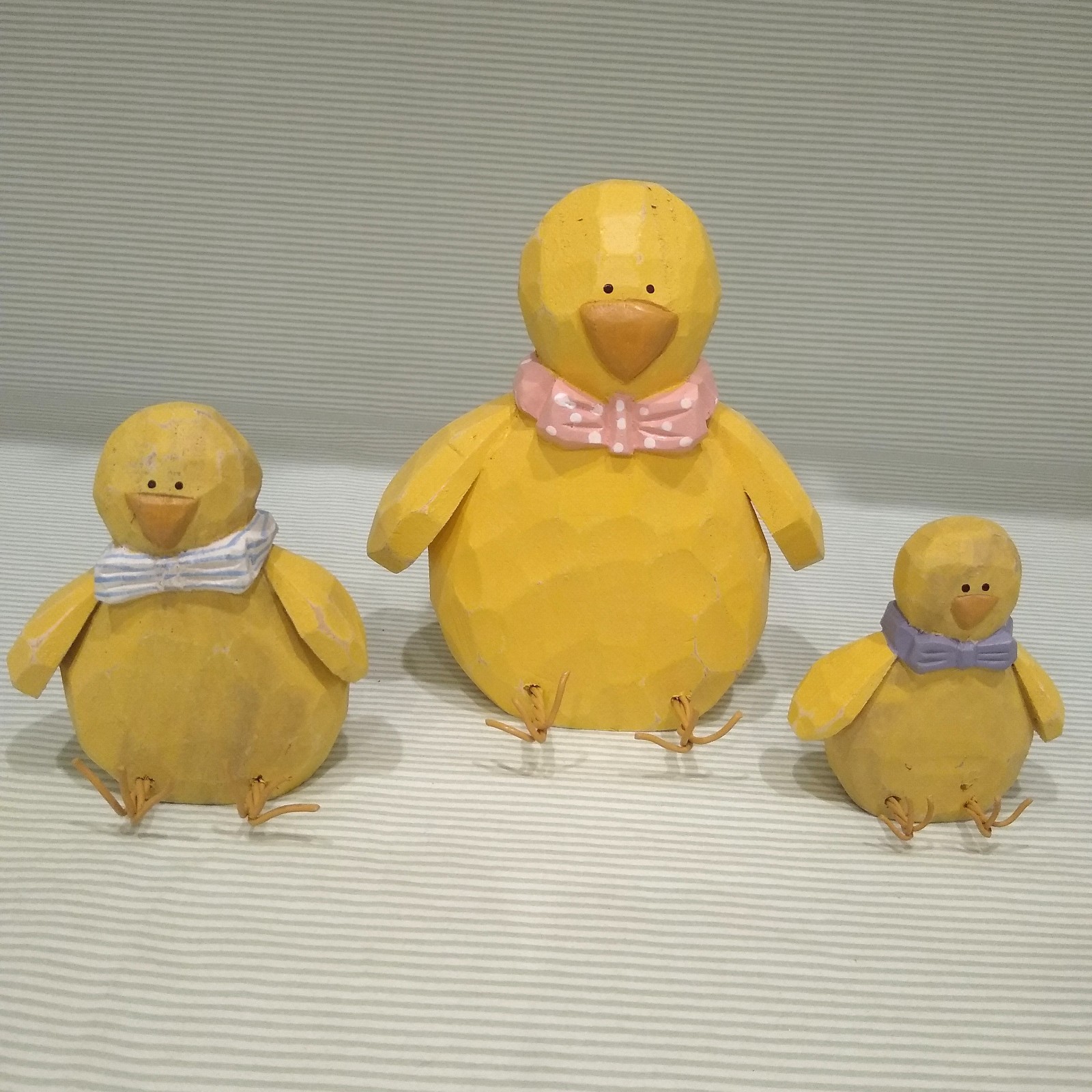 Vintage Easter Decor Yellow Chicks Set of 3 Whimsical Chickens Chicken Figures