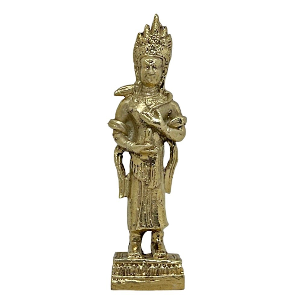 Khmer Apsara Statue Angkor Wat Style Brass Nang Apsorn Celestial Dancer Figurine Khmer Apsara Statue Angkor Wat Style Brass Nang Apsorn Celestial Dancer Figurine