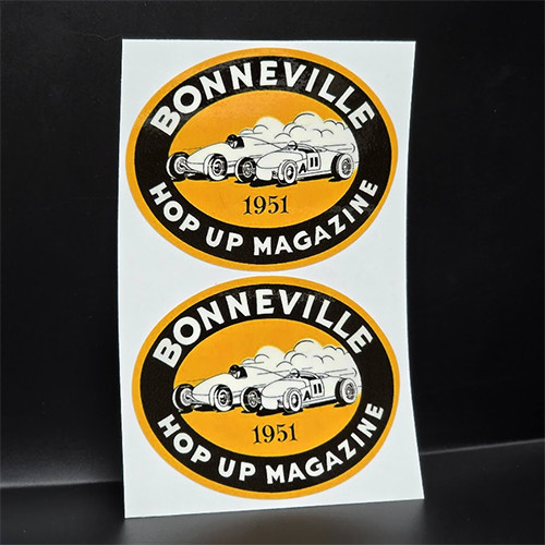 Bonneville 1951 (Pair) Vintage Style DECAL, vinyl STICKER, hot rod, racing