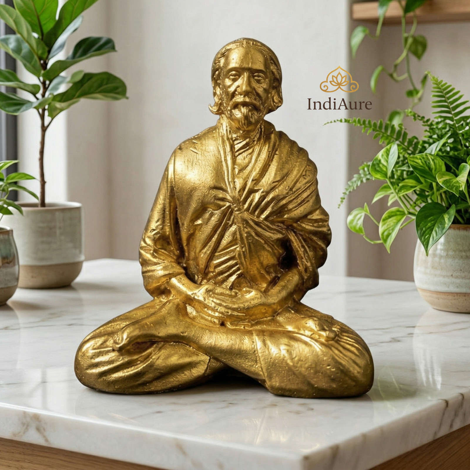 Sri Yukteswar Giri Brass Idol – Autobiography of a Yogi Guru Statue, Kriya Yoga
