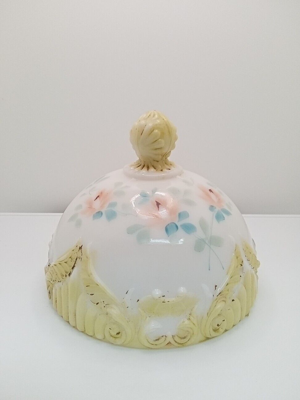 Antique Dithridge Victorian Milk Glass Butter Dome #138 Shabby Chic No Plate 