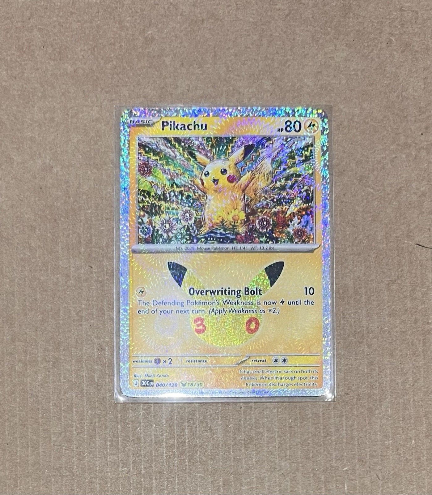 Pikachu 040/128 Pokémon TCG 30th Anniversary NM