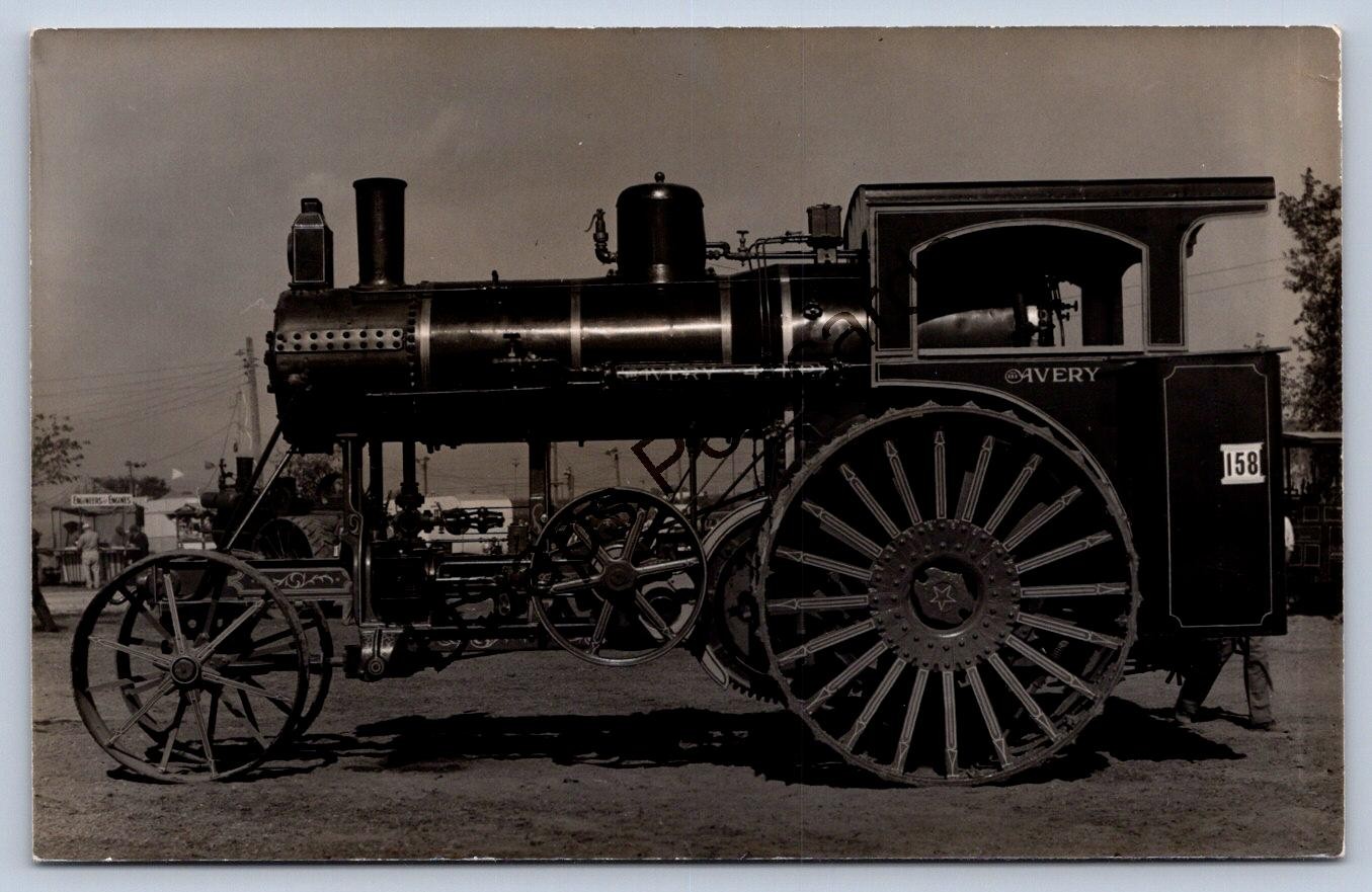 K58/ Interesting RPPC Postcard c1950s Avery Steam Engine Tractor 234