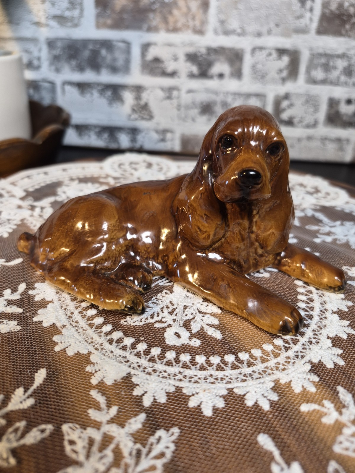 Vintage Mortens Studio Cocker Spaniel Lying Down approx. 4.25 inches