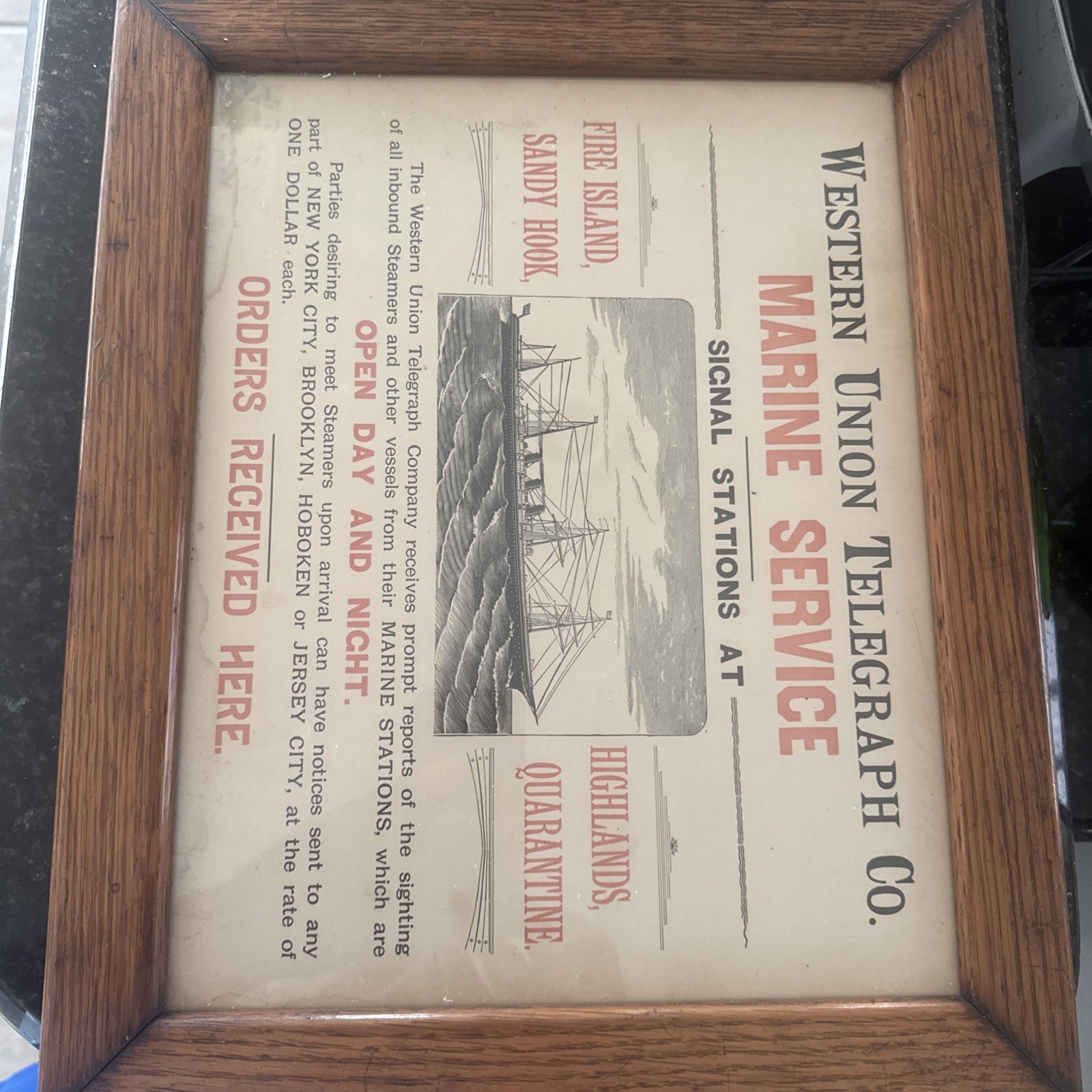 1890’s Western Union Telegraph.Co Marine Service Historical Document 1890’s Western Union Telegraph.Co Marine Service Historical Document