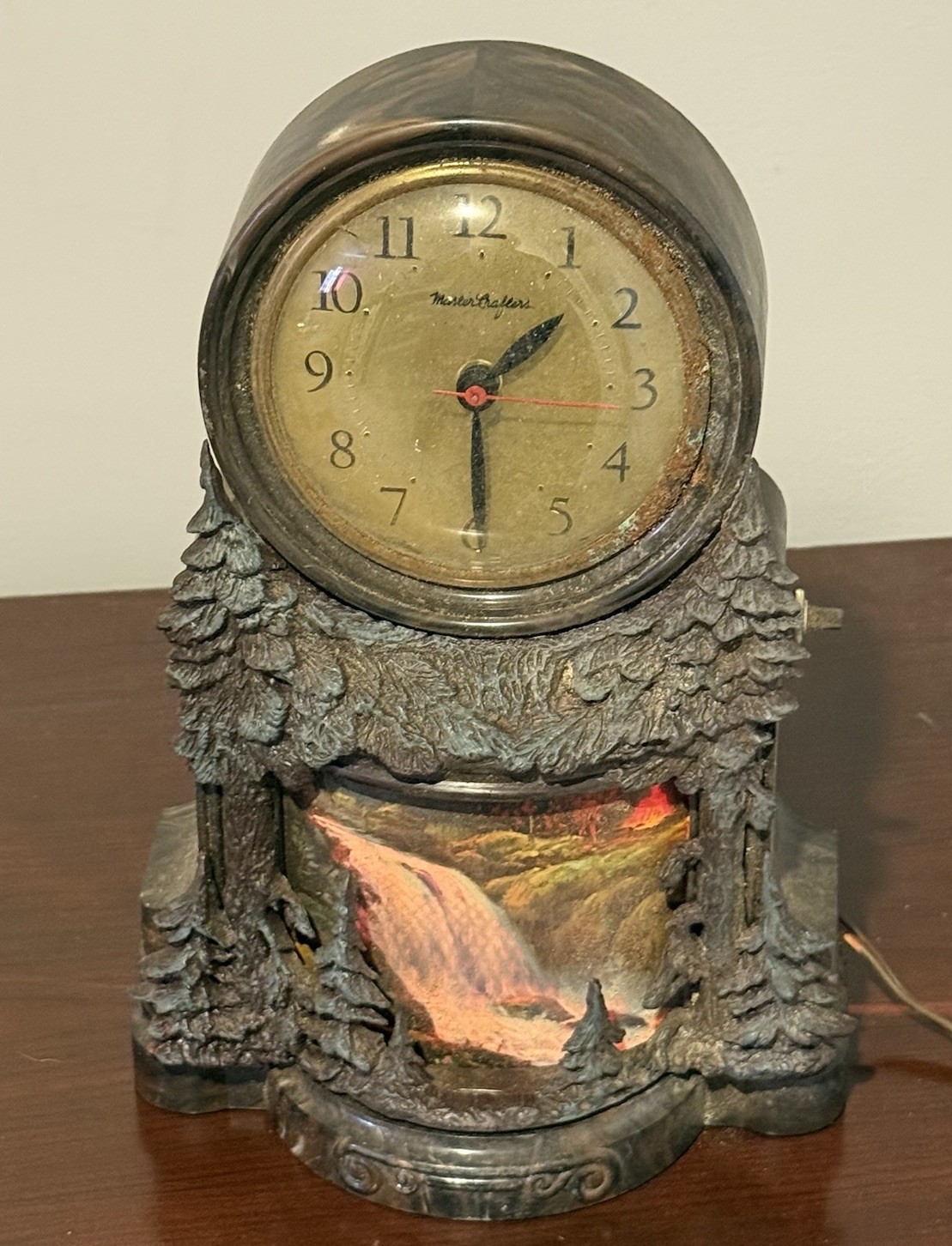 Vintage Mastercrafters Waterfalls Works Lighted Animation Table Clock NK Vintage Mastercrafters Waterfalls Works Lighted Animation Table Clock NK
