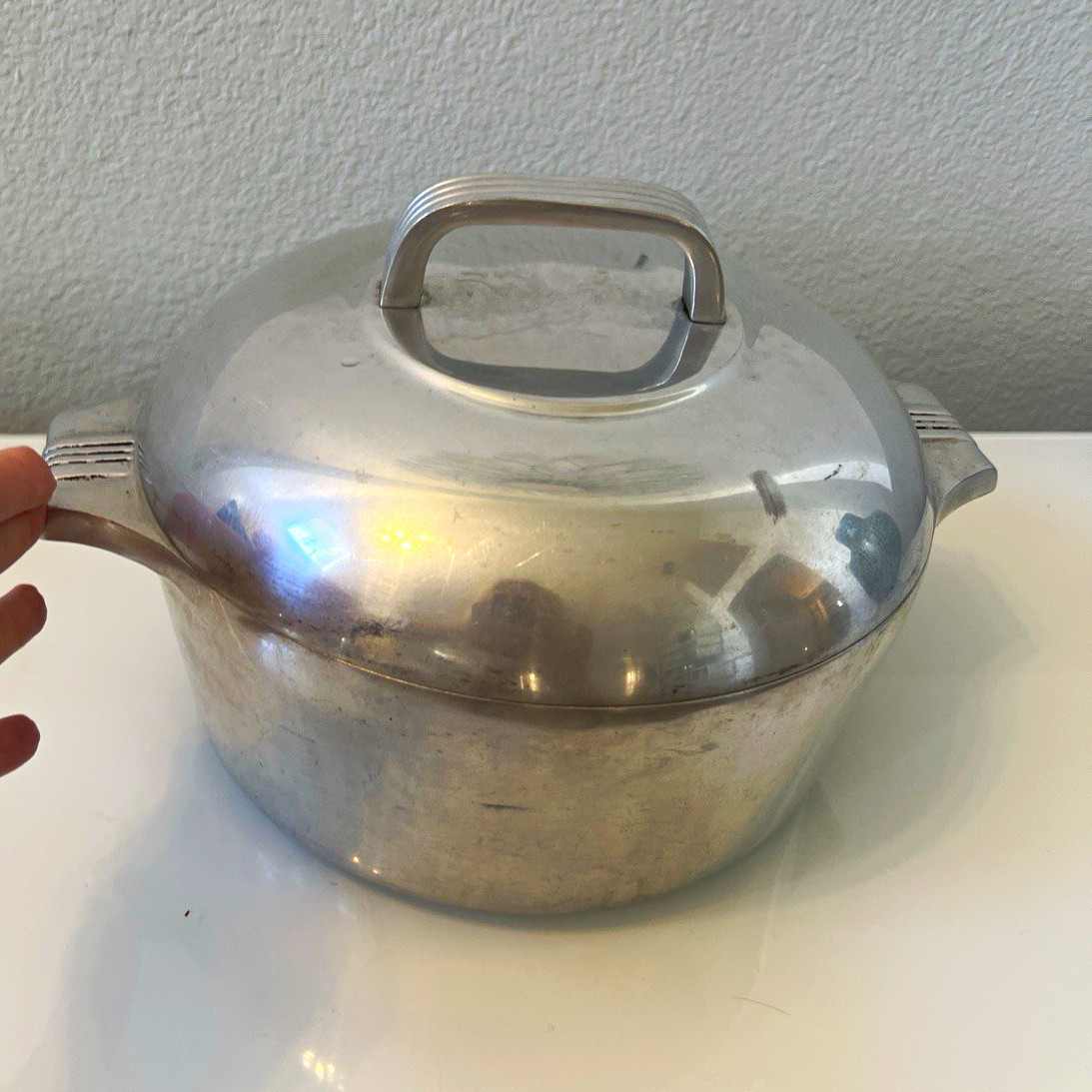 Wagner Ware Sidney O Magnalite Cast Aluminum Pot with Lid Dutch oven midcentury
