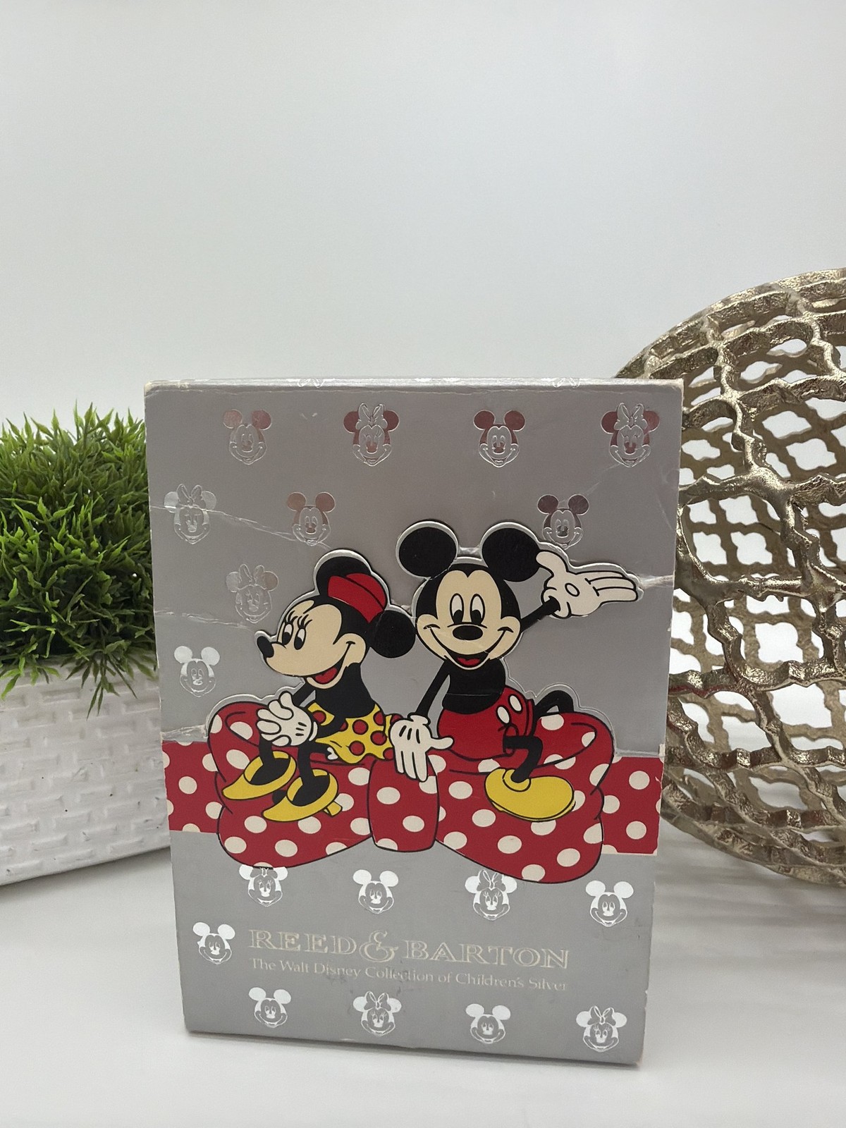 Reed and Barton Disney Mickey and Minnie Children's Silver Spoon Boxed