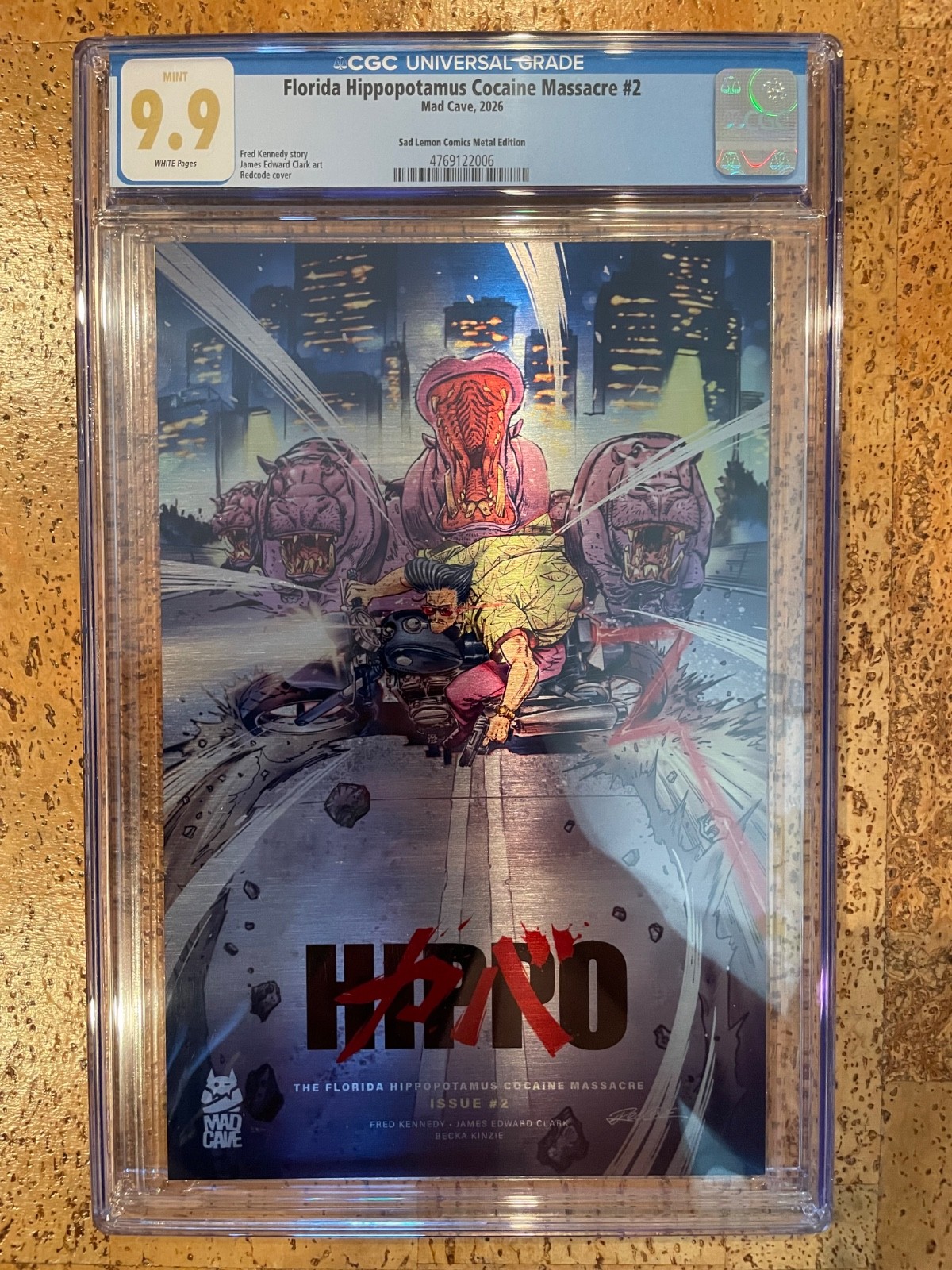 FLORIDA HIPPOPOTAMUS COCAINE MASSACRE #2 CGC 9.9 **AKIRA HOMAGE METAL** LTD/75