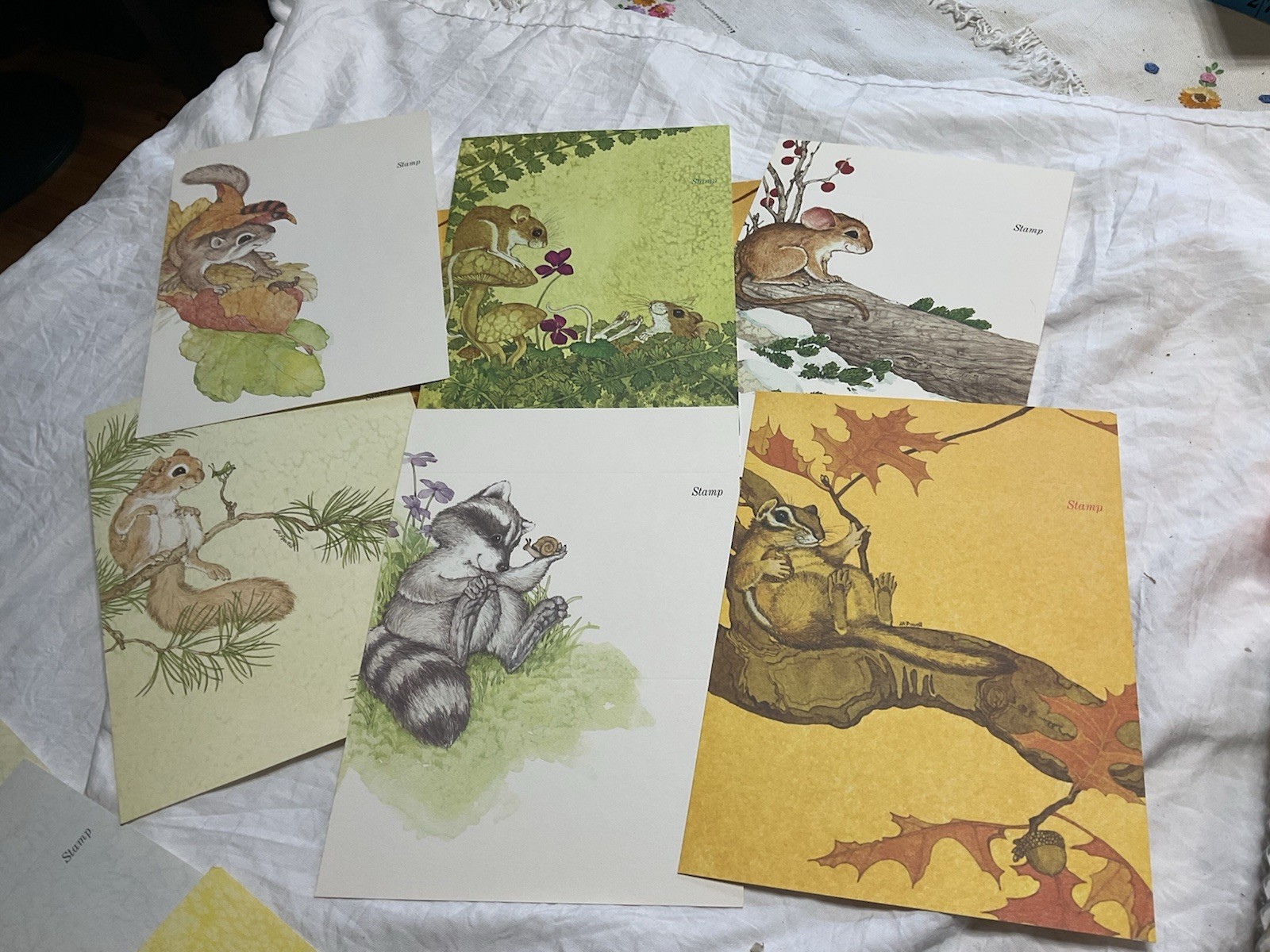 Vintage Current Wildlife Just A Notes LK Powell Artist, Animals One Each NOS (6)