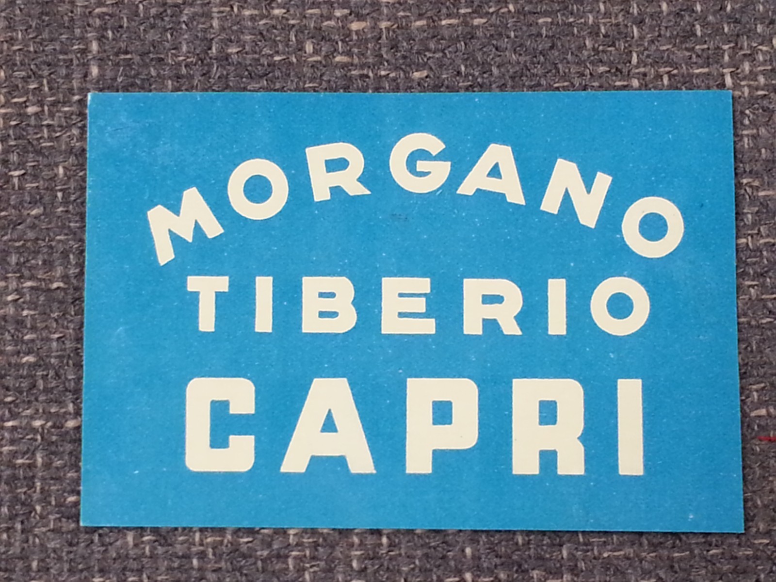 Vintage 1960s Luggage Hotel Tag Morgano Tiberio Capri