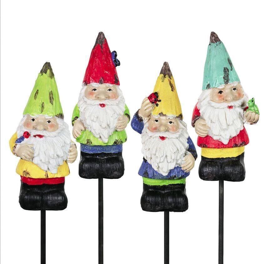 Miniature Fairy Garden Set of 4 Gnome Stakes - Buy 3 Save $5