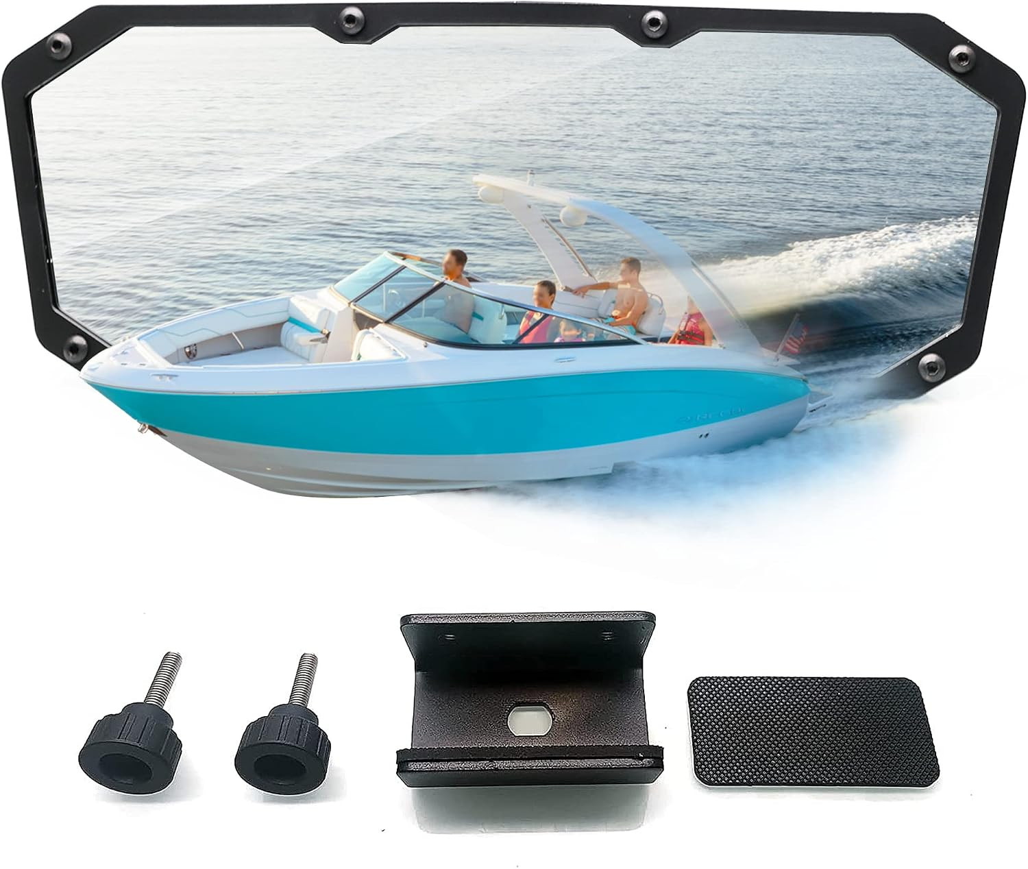Boat Mirror Rear View, Universal Marine Mirrors Wide-Angle Convex Windshield Acc Boat Mirror Rear View, Universal Marine Mirrors Wide-Angle Convex Windshield Acc
