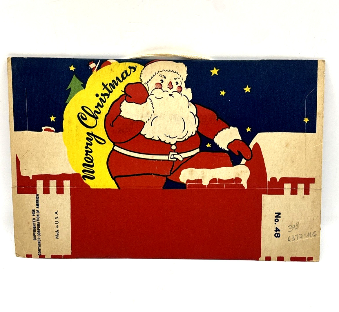 Christmas Candy Box & Ornament,MERRY CHRISTMAS & A HAPPY NEW YEAR,USA,1935,SANTA