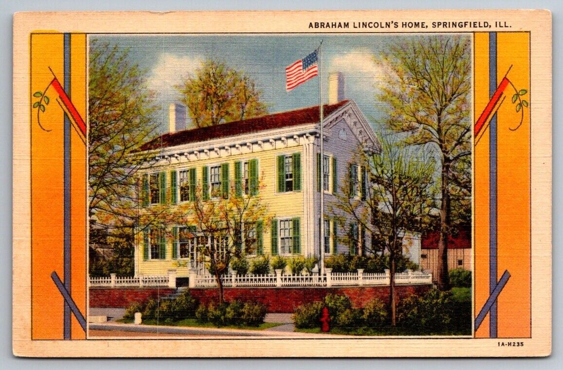 Springfield IL Illinois Postcard Abraham Lincoln\'s Home