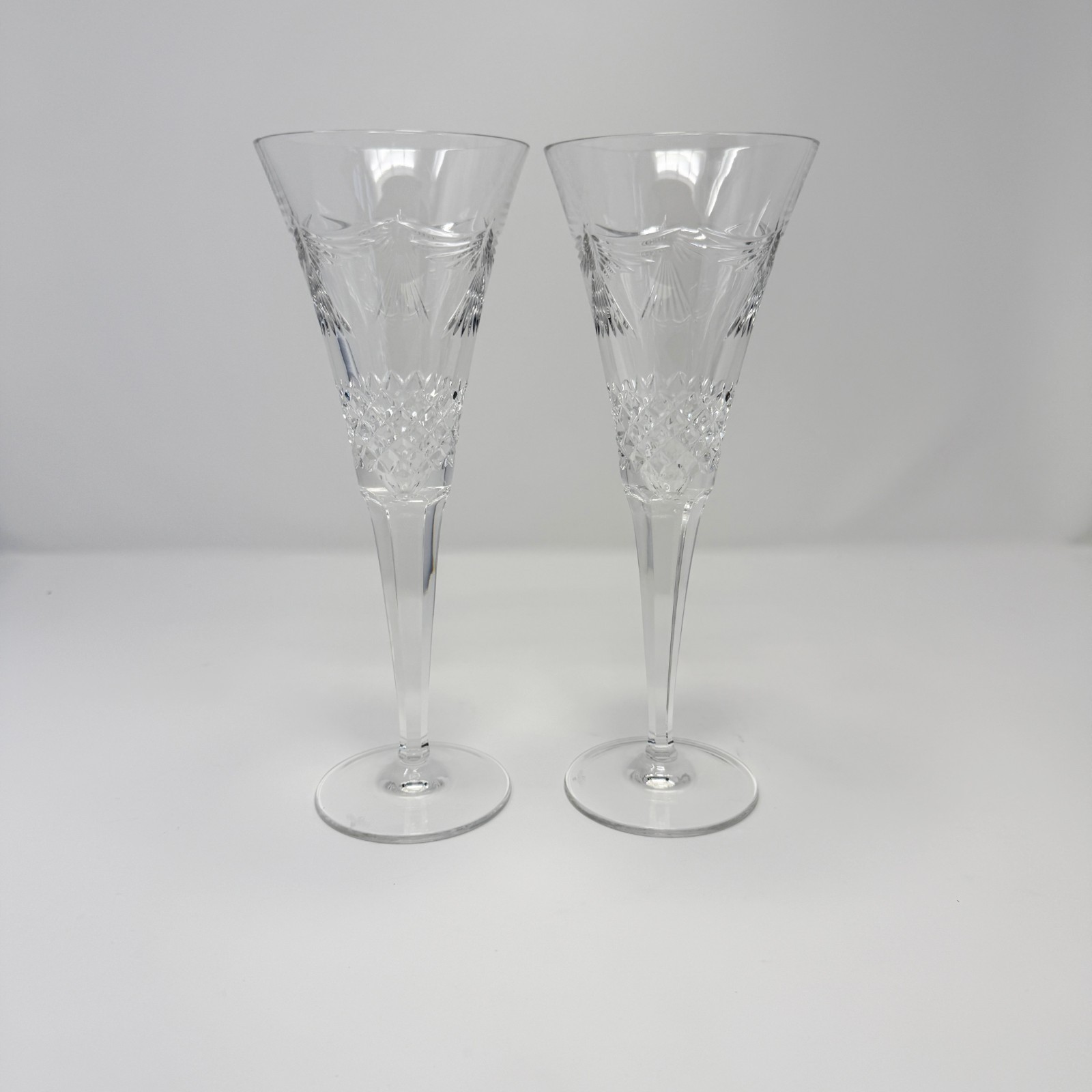 Waterford Millennium Peace Champagne Flutes Set of 2- 9 1/4