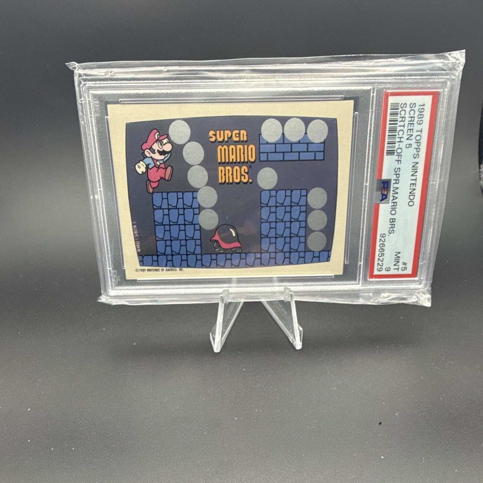 1989 Topps Nintendo Super Mario Bros. Screen 5  Scratch Off Mario #5 PSA 9