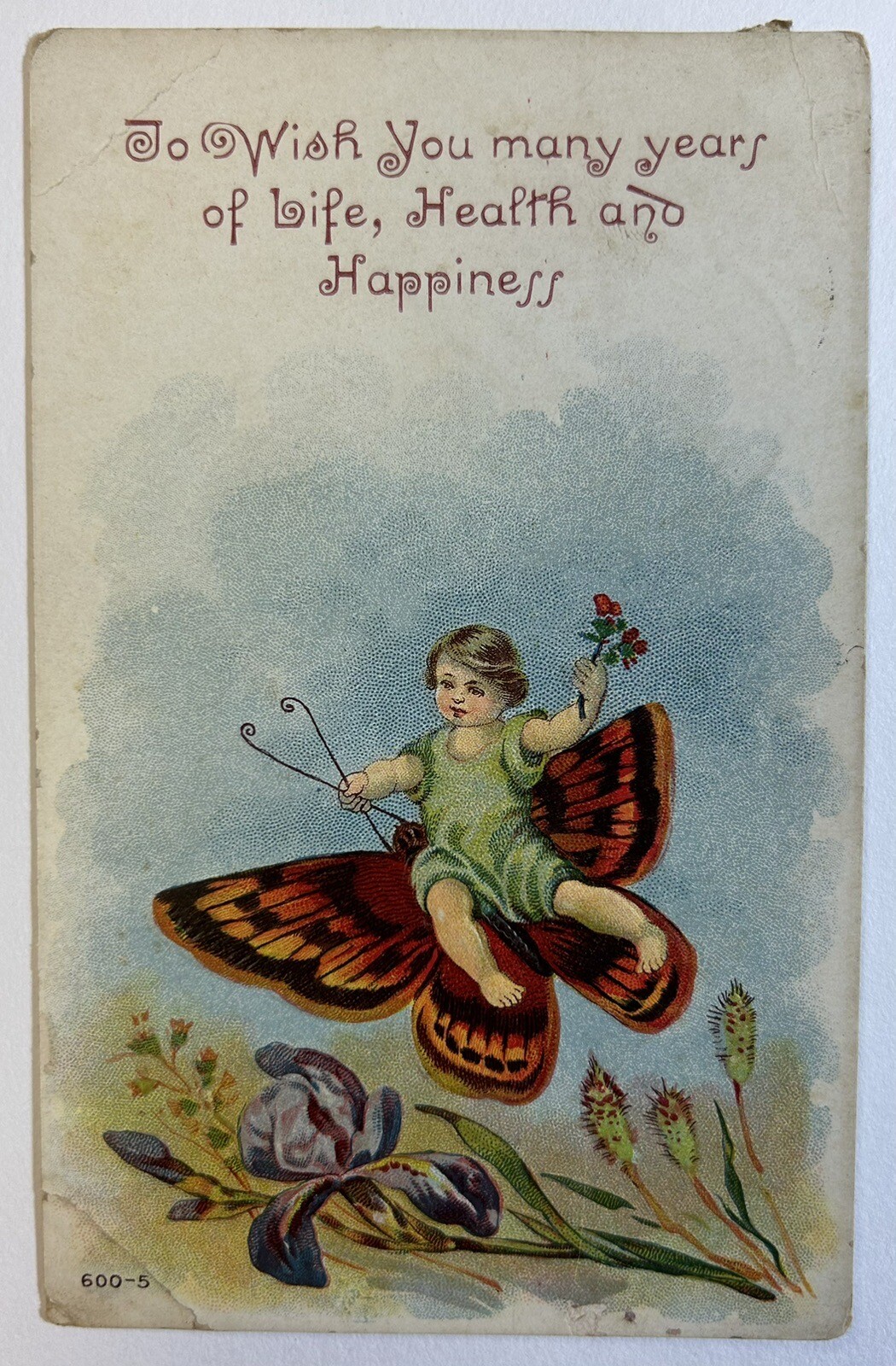 To Wish Many Happy Years 1909 Mazon, Illinois Embossed Postcard, Posted Card