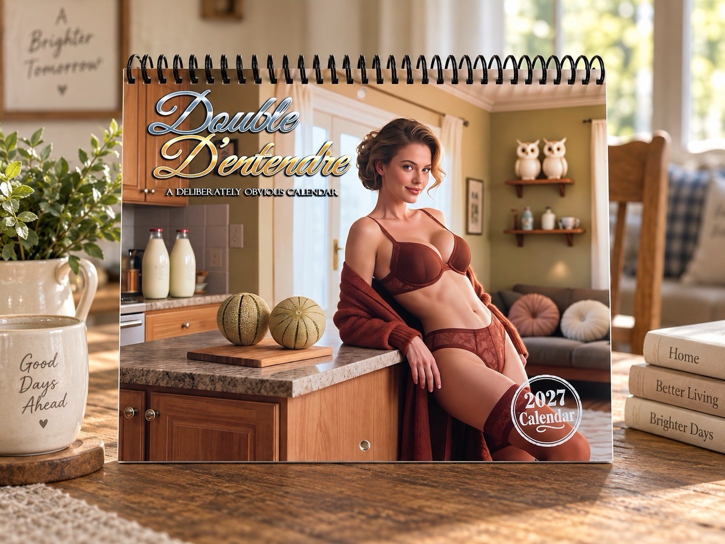 Something Lovely Double D’entendre 2027 Lingerie Pinup Wall Calendar SLVLY