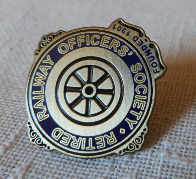 Vintage Retired Railway Officers\' Society Lapel Badge