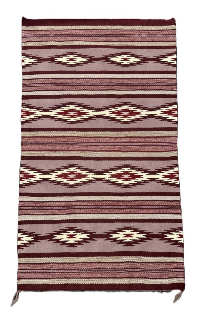 Navajo Crystal Classic Revival Banded Rug with Wavy lines 42\