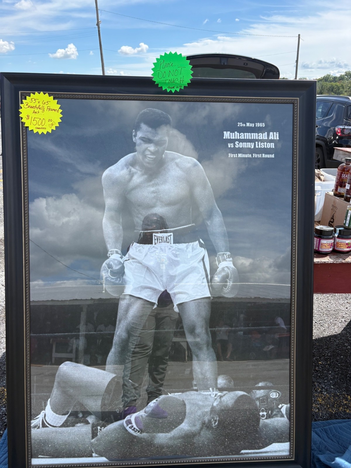 66x 55 framed photo 1965 Muhammad Ali fighting Lisbon “The Great”