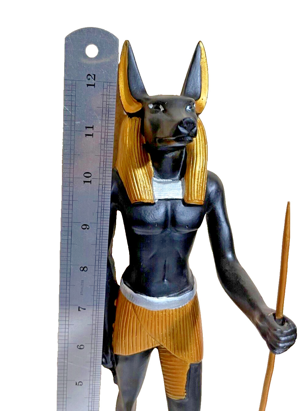 gold * Black -13 inch Statue of Pharaoh Egyptian Anubis God of afterlife -Stone