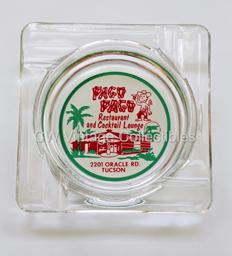 Rare ca 1950's Pago Pago Restaurant Lounge Polynesian Tiki Bar Ashtray Tucson AZ