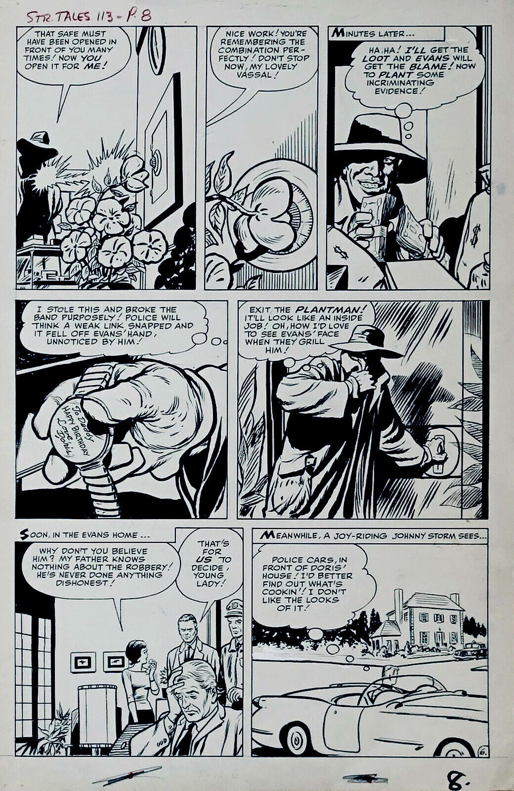 1963 DICK AYERS Strange Tales #113 Original Comic Book Art TWICE UP ART Page #8