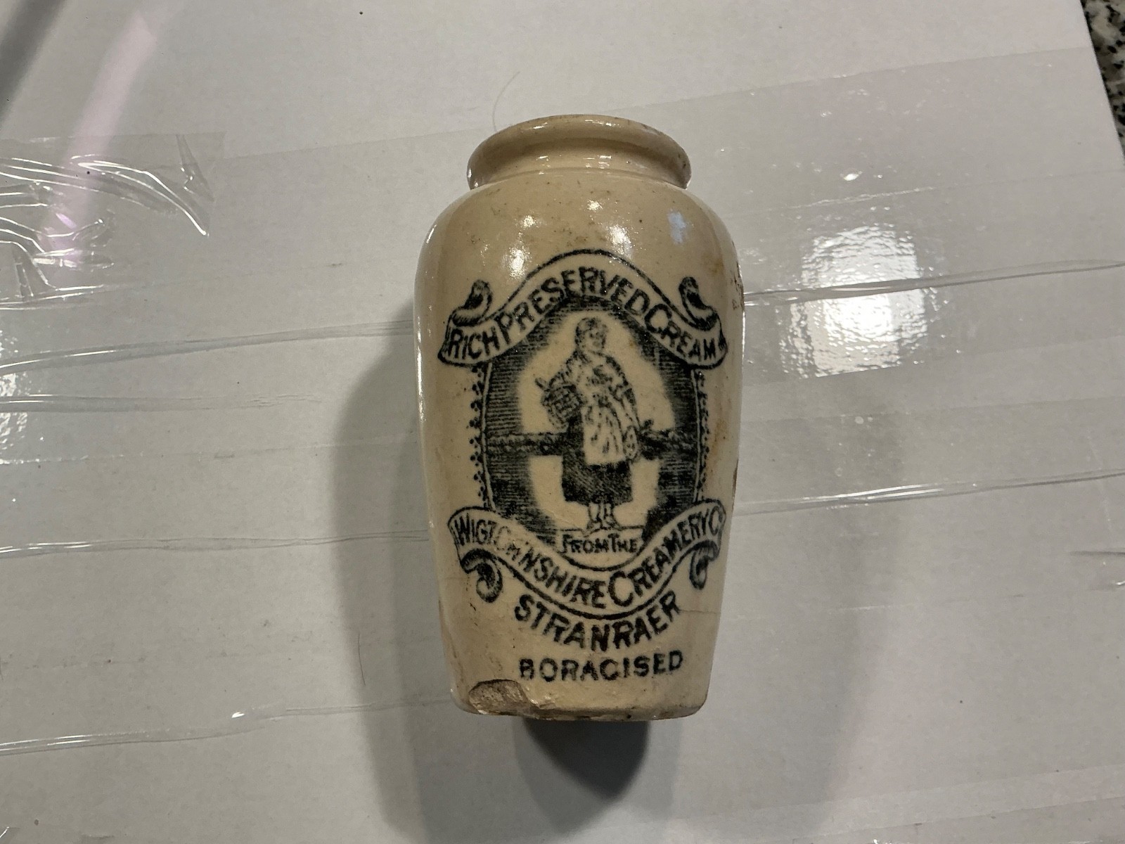 Antique Wigtownshire Creamery Milkmaid Cream Pot, Stranraer, c. 1890’s