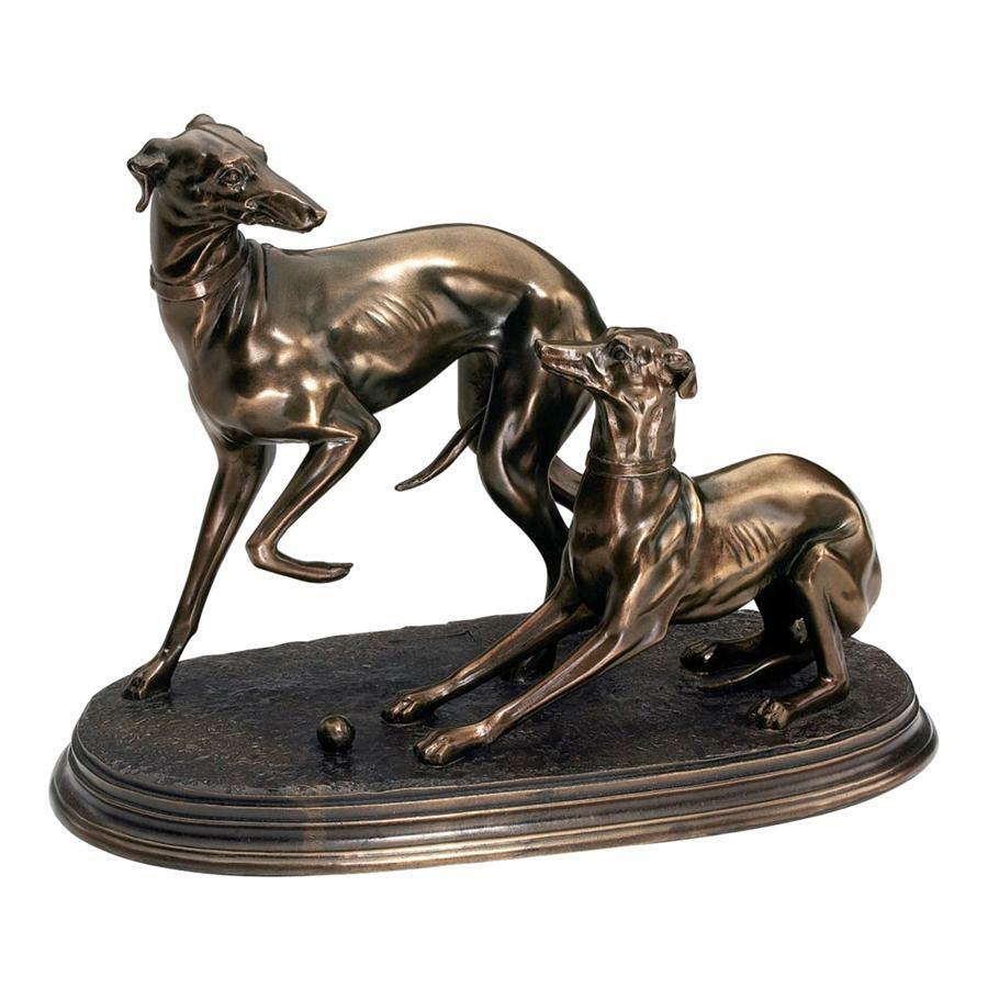 Whippet Art Deco Style European Breed Italian Greyhound Pair Gallery Sculpture
